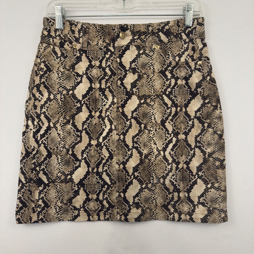 Boston Proper Snakeskin Print Mini Skort Size 6 Lined Cotton Blend